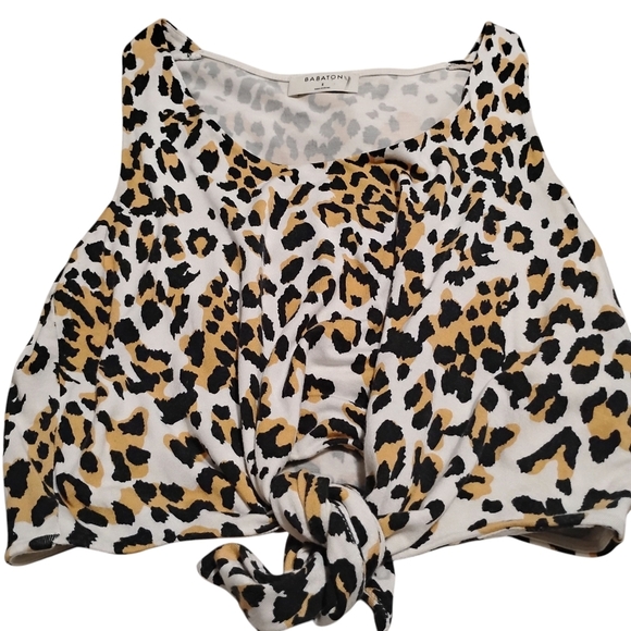 Aritzia Babaton | Jeronimo Animal Print Cropped Tie Front Tank Top | Size Small - Picture 3 of 8